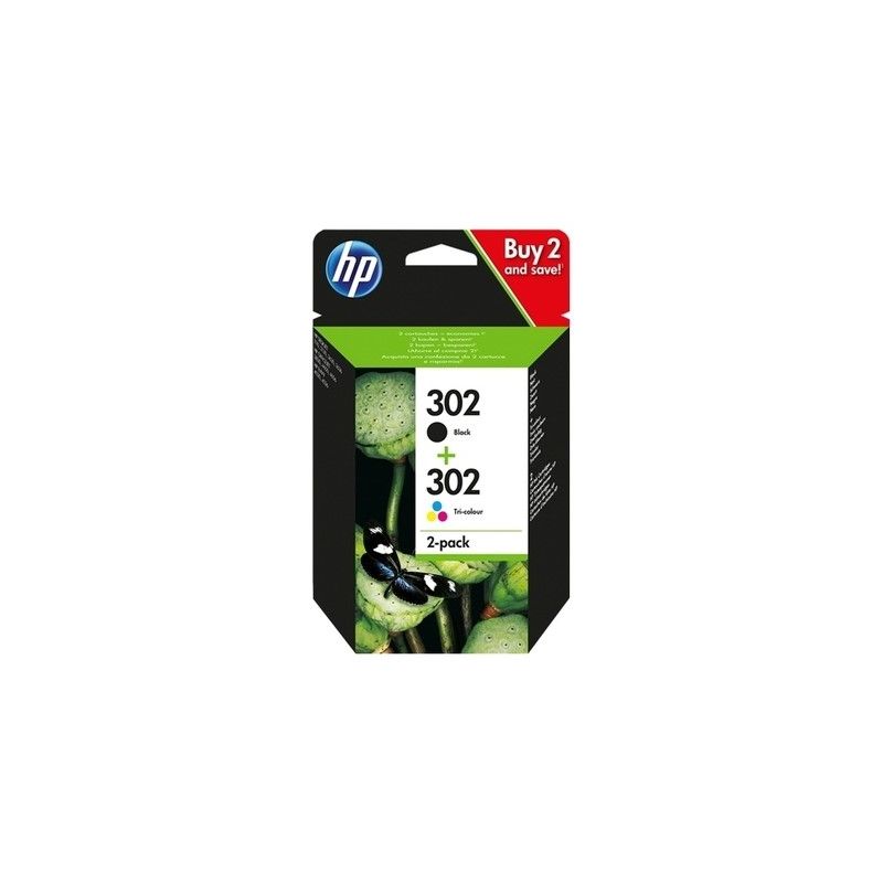 Hp 302 - Pack x 2 cartuchos de inyección de tinta original X4D37AE - Negro + Tricolor