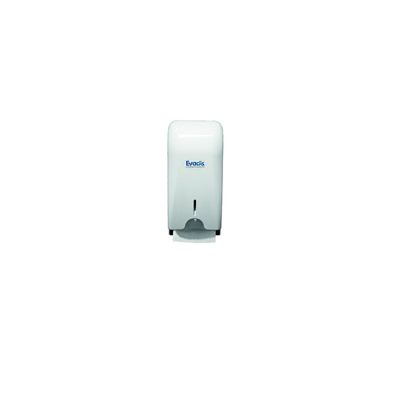 Dispensador vertical de pared de doble rollo para papel higiénico máx. L10xP12 cm - Blanco