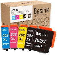 Epson 202XL - BASINK Pack x 5 jet d'encre équivalent à C13T02G74010 - BPBCMY